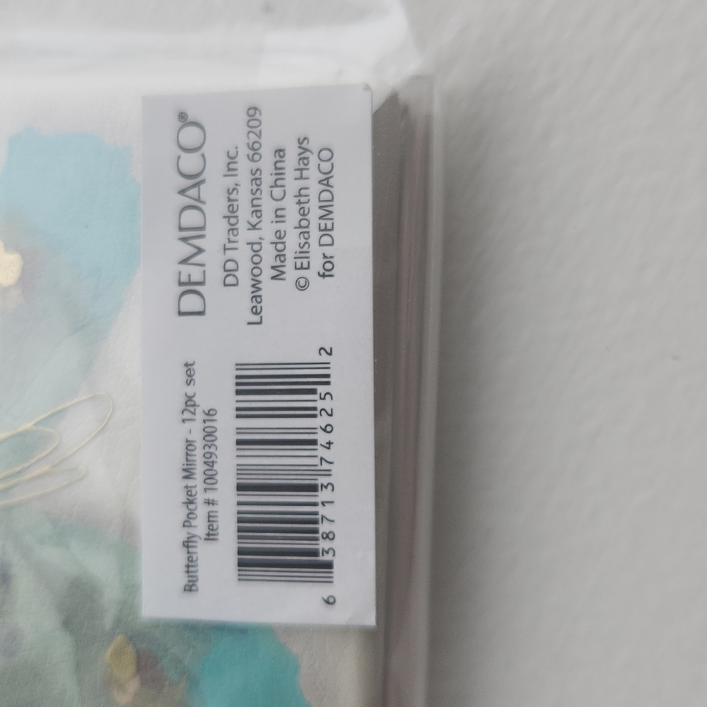 Demdaco Butterfly Pocket Mirror,Teal/Gold Accents- FREE With Purse Purchase - Picture 7 of 8